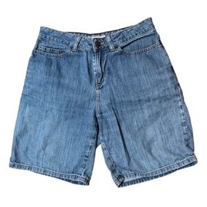 L.L. Bean Classic Fit Straight Pima Cotton Blend Blue Jean Shorts Size 4